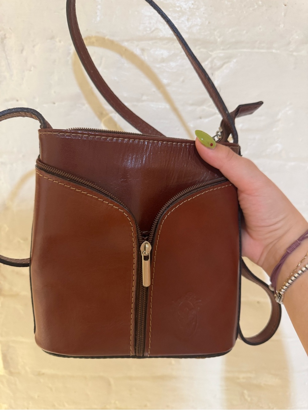 Small Burgundy Leather Crossbody Bag - Women's